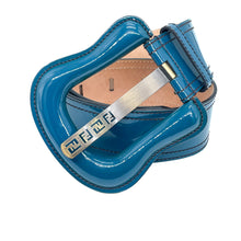 Load image into Gallery viewer, FENDI Blue Patent Leather Buckle Waist Belt
