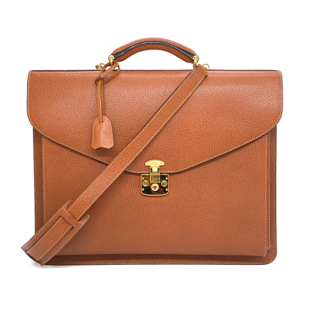 GUCCI Leather Carryall Briefcase