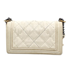 Load image into Gallery viewer, CHANEL Pre-owned, Boy Double Stitch Medium White Calfskin, 2014-2015

