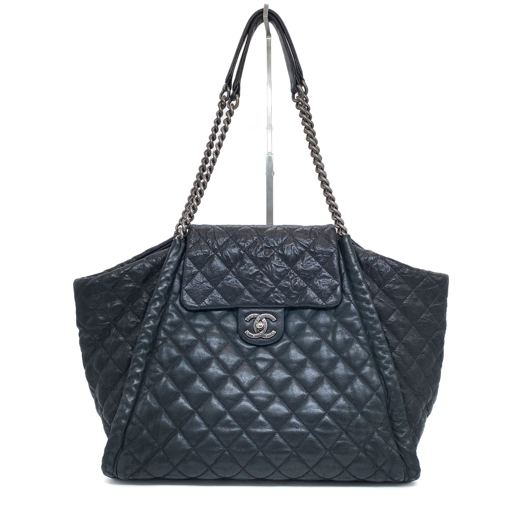 CHANEL Quilted Flap Shopping Tote with Chain Strap, 2014