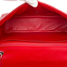 Load image into Gallery viewer, CHANEL Pre-owned, Red Chevron Quilted Patent Leather Jumbo Single Flap, 2009-2010
