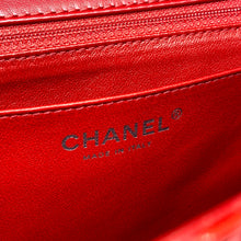 Load image into Gallery viewer, CHANEL Pre-owned, Red Chevron Quilted Patent Leather Jumbo Single Flap, 2009-2010
