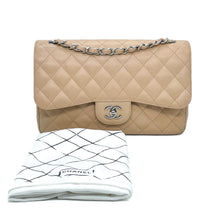 Load image into Gallery viewer, CHANEL beige classic jumbo double flap caviar, 2011
