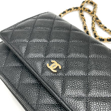 Load image into Gallery viewer, CHANEL classic wallet on chain in caviar leather, 2023
