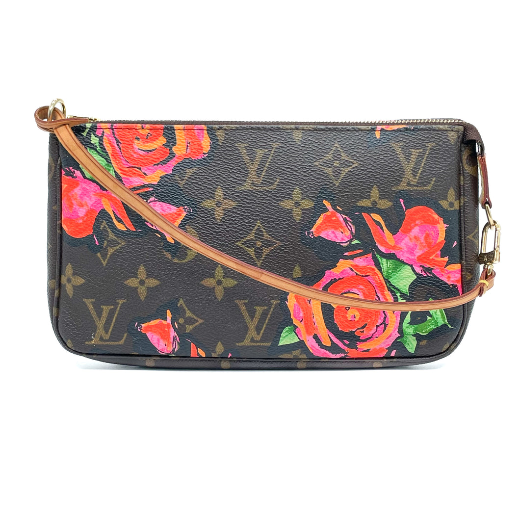 LOUIS VUITTON Limited Edition Pochette Accessories Stephen Sprouse Roses