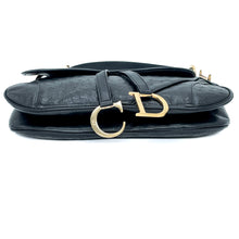 Load image into Gallery viewer, DIOR Double Saddle bag in black ostrich
