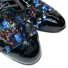Load image into Gallery viewer, CHANEL  lace up oxford sequin shoes
