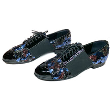 Load image into Gallery viewer, CHANEL  lace up oxford sequin shoes
