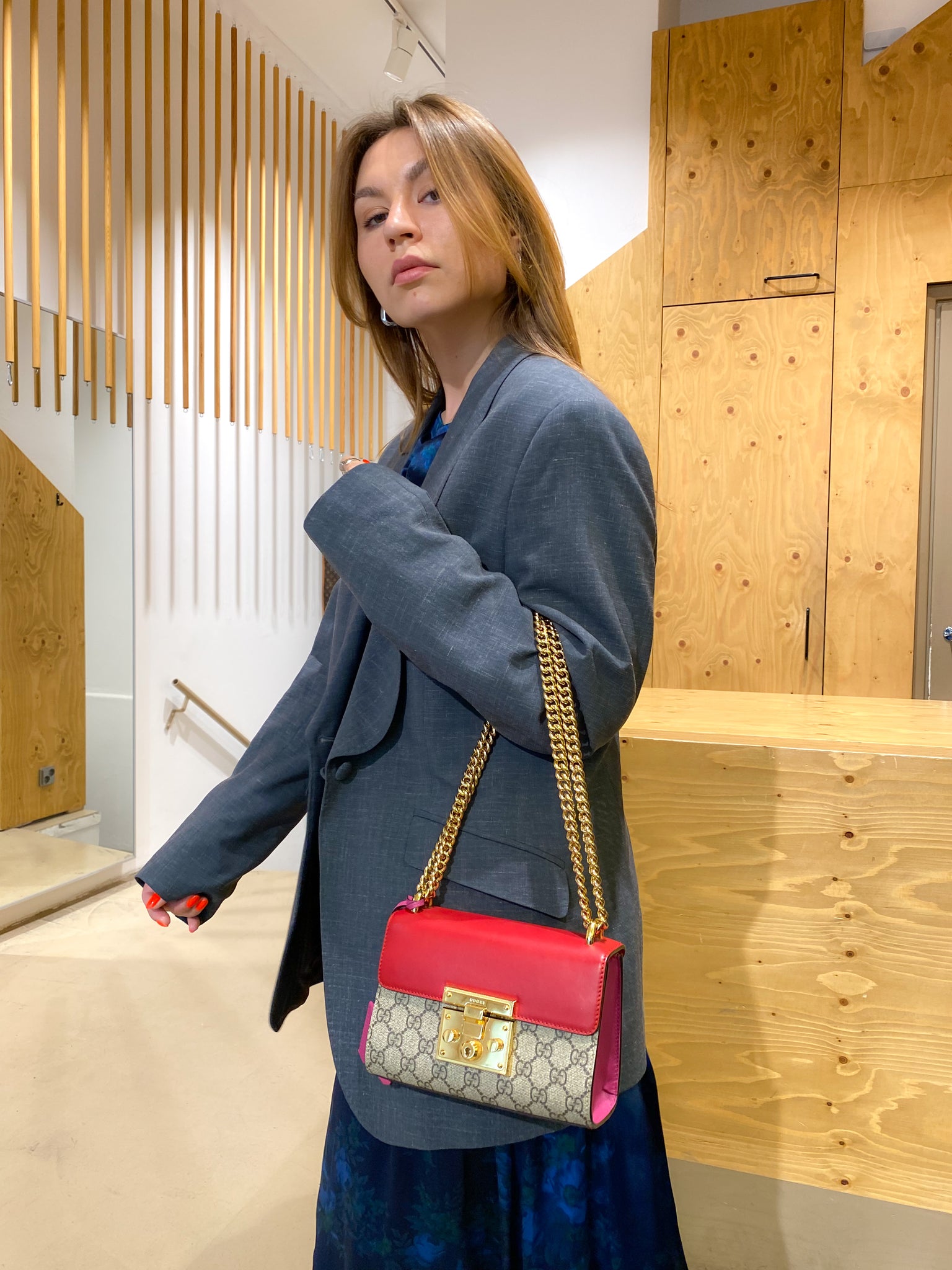 Padlock GG Mini Shoulder Bag in Beige - Gucci