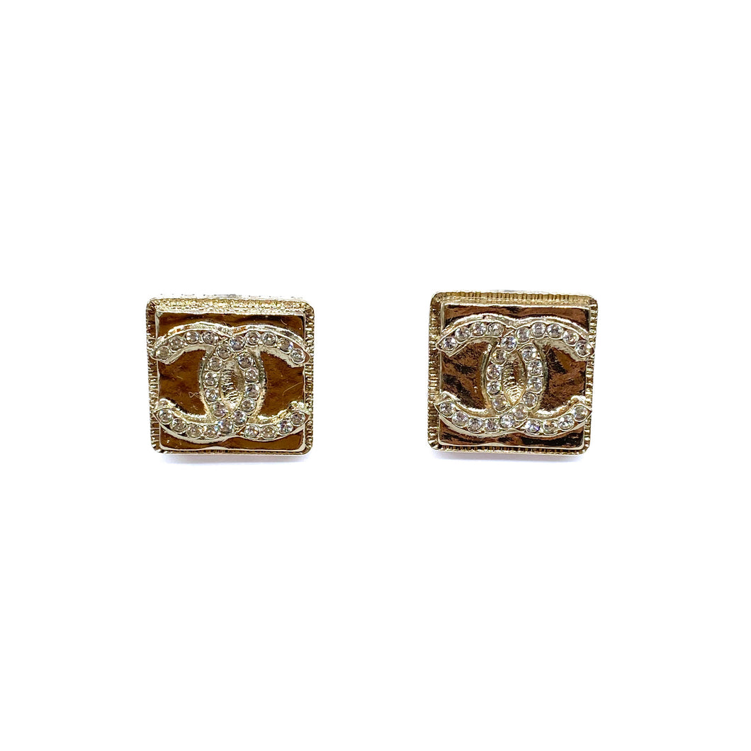 Chanel earrings square CC