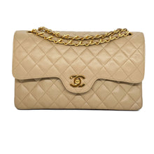 Load image into Gallery viewer, CHANEL beige classic medium double flap vintage 24K, 1989-1991
